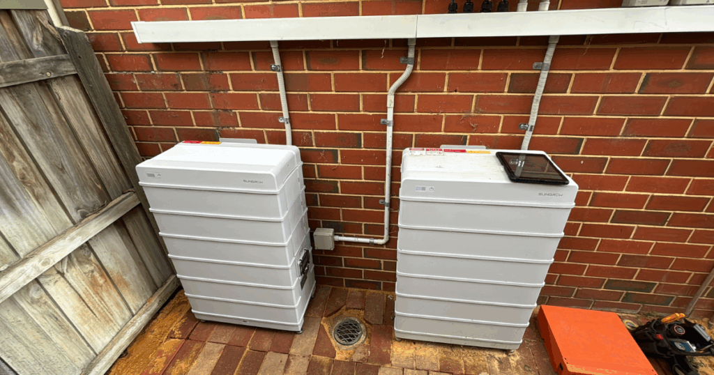 Two Sungrow batteries installed at a home in Churchlands - Home Solar Battery System