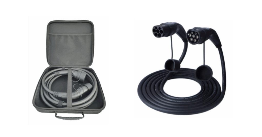 EV charging cables with connectors, illustrating EV charging explained for electric vehicle owners.