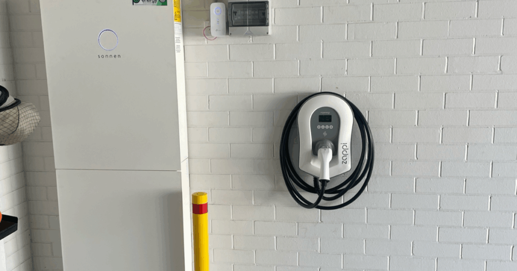 Three Phase Home EV Charger Installation: Wall-mounted myenergi zappi ev charger